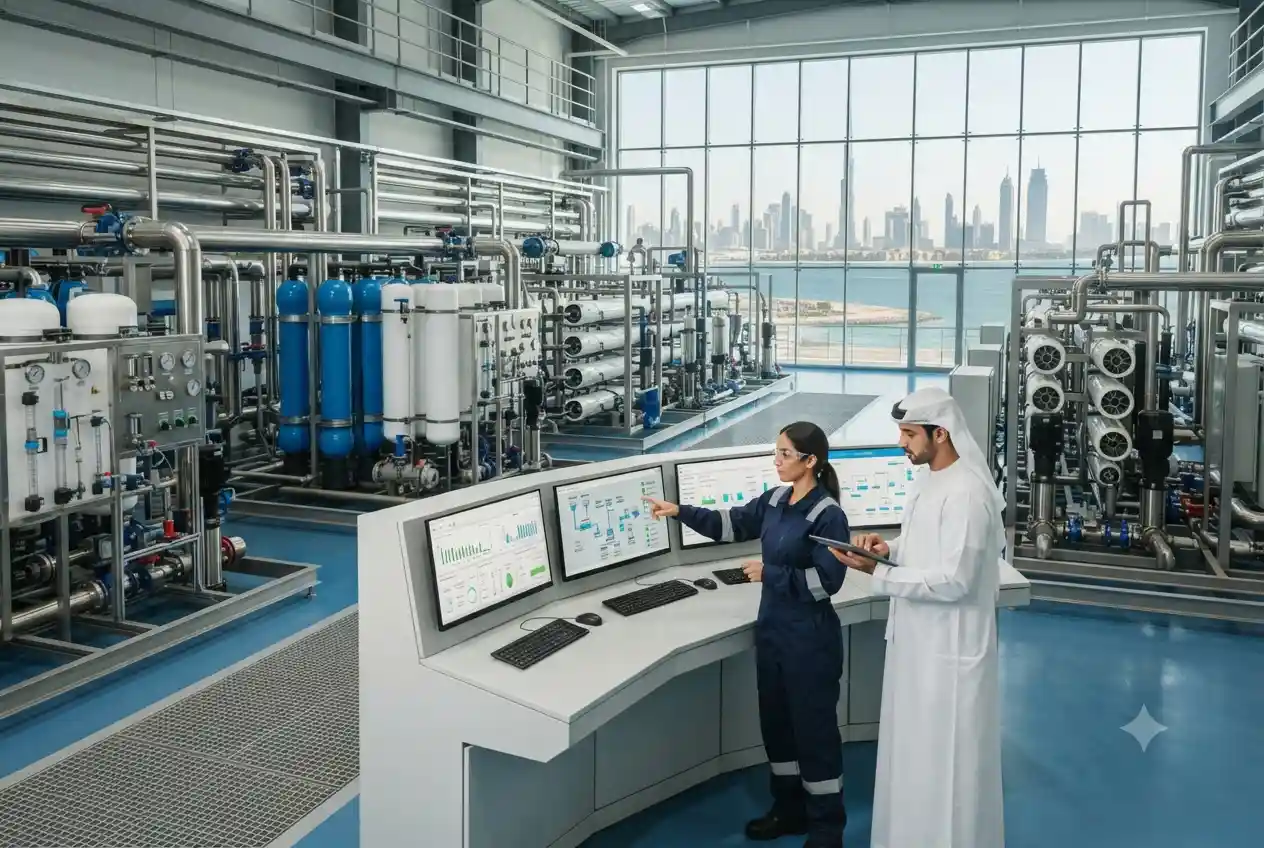 Modern water treatment technology operating in a UAE industrial facility