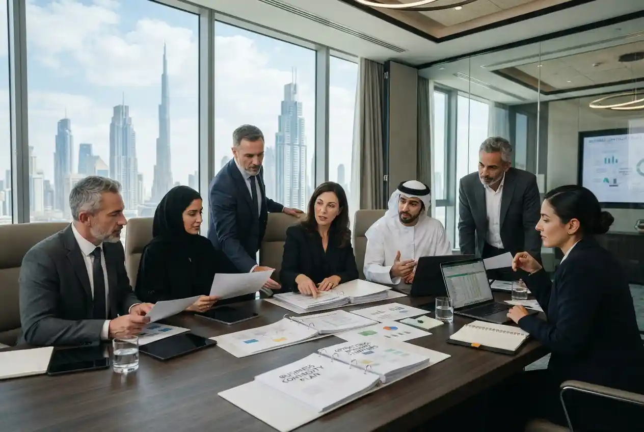UAE business executives developing a business continuity plan