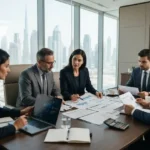 Business professionals reviewing business finance and financial planning