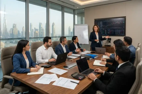 Professionals attending finance and accounting training in Dubai