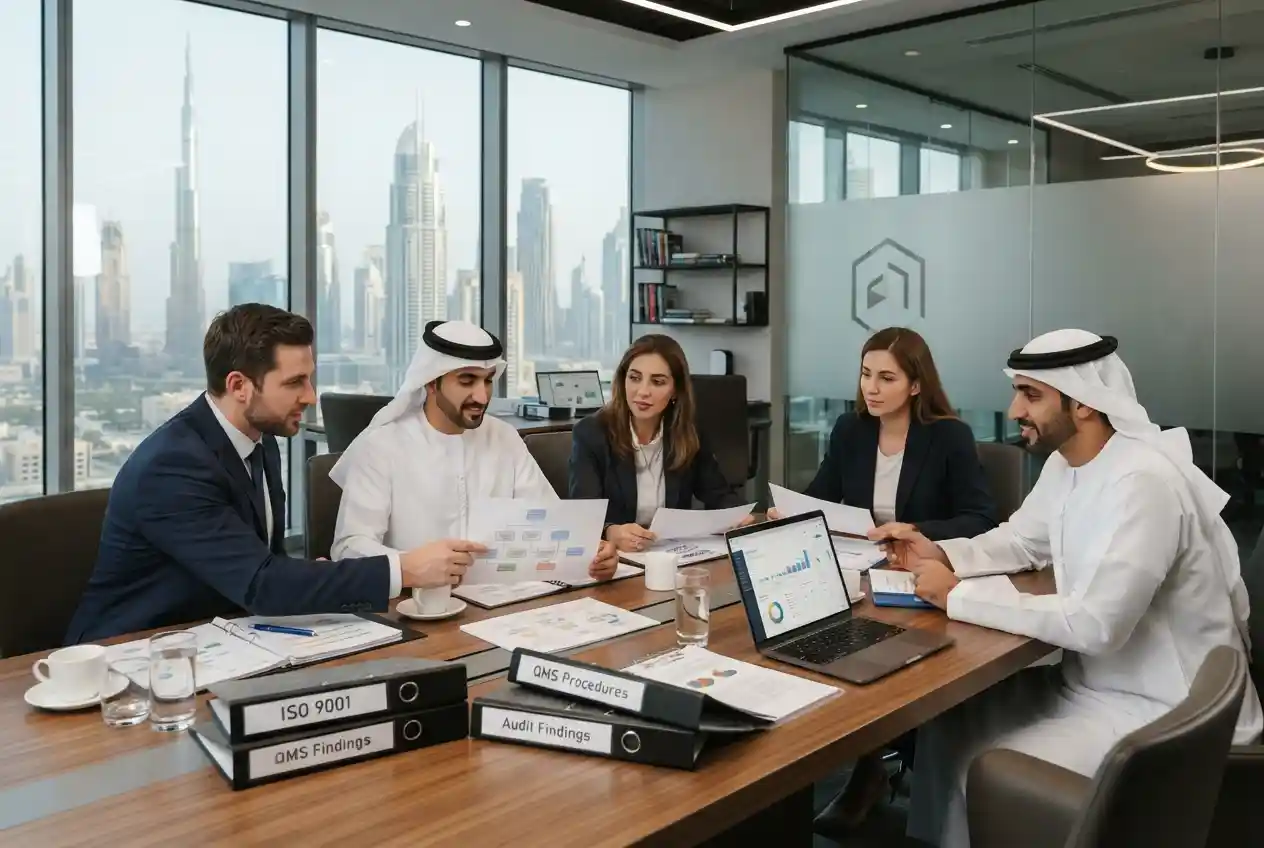 UAE business professionals reviewing ISO certification requirements